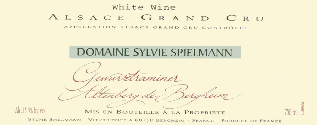 Altenberg de Bergheim Grand Cru Gewurztraminer Bottle