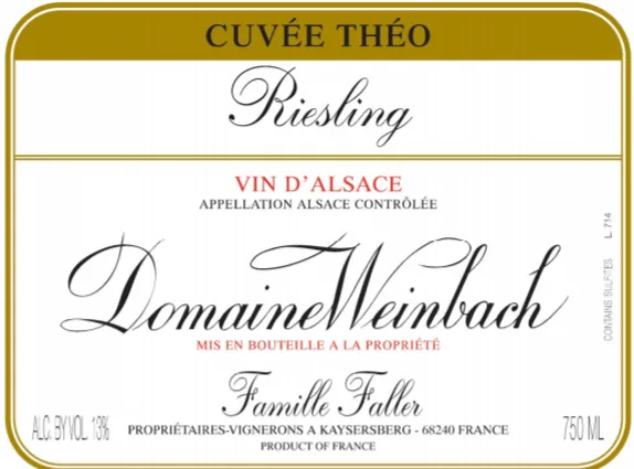Cuvee Theo Riesling Bottle