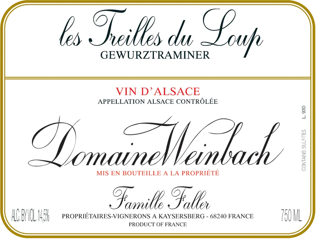 Les Treilles du Loup Gewurztraminer Bottle