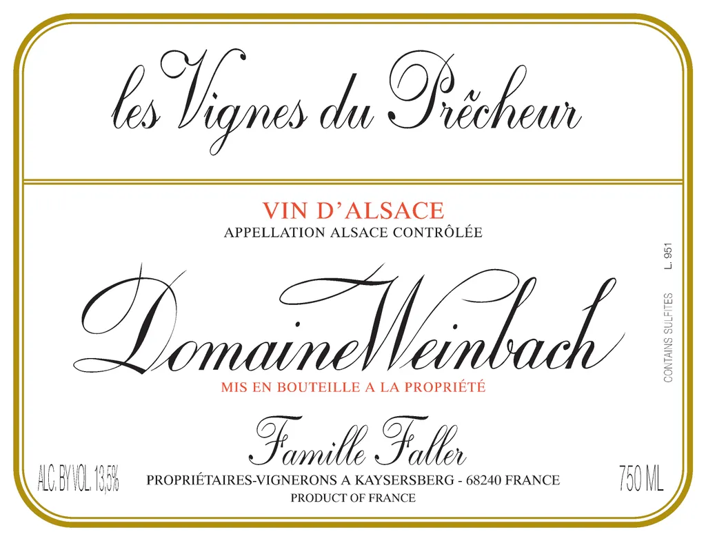 Les Vignes du Precheur Riesling Bottle
