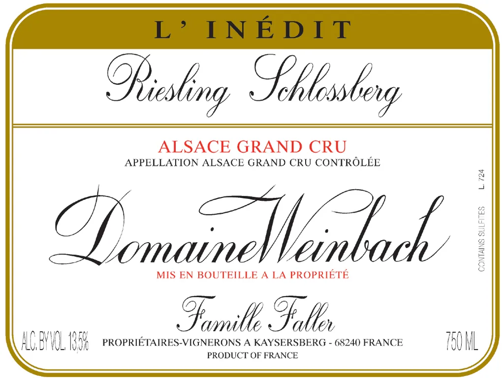 Schlossberg Cuvee St-Catherine L'Inedit Riesling Bottle