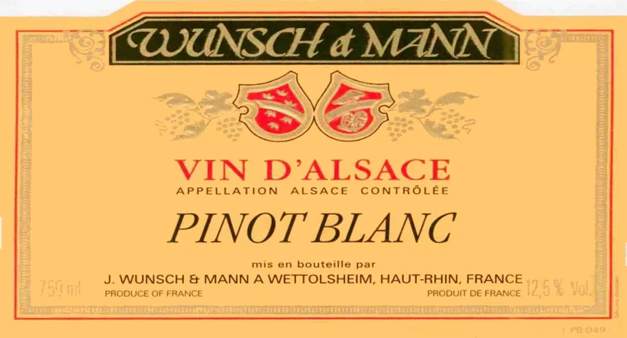 Alsace Pinot Blanc Bottle