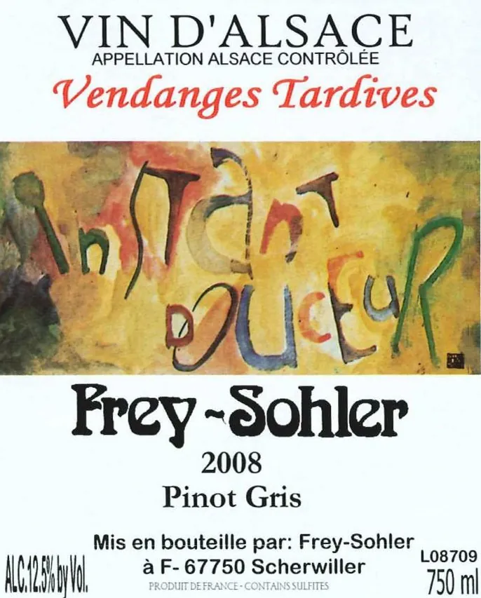 Vendanges Tardives Pinot Gris Bottle