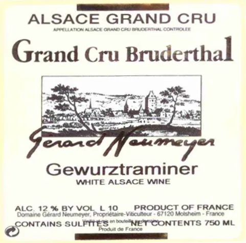 Bruderthal Gewurztraminer Bottle