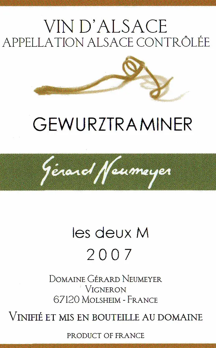 Les Deux M Gewurztraminer Bottle