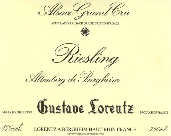 Altenberg de Bergheim Riesling Grand Cru Bottle
