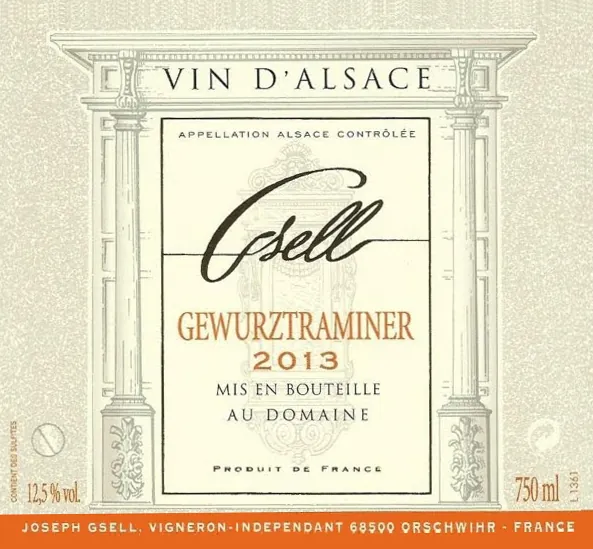 Gewurztraminer Bottle