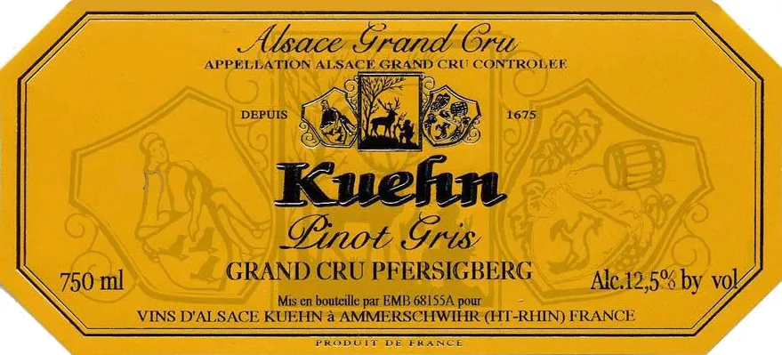 Alsace Grand Cru Pfersigberg Pinot Gris Bottle