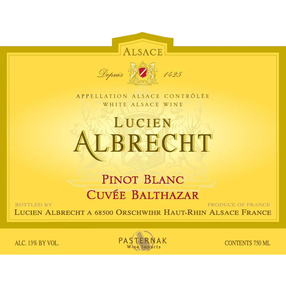Cuvee Balthazar Reserve Pinot Blanc Bottle
