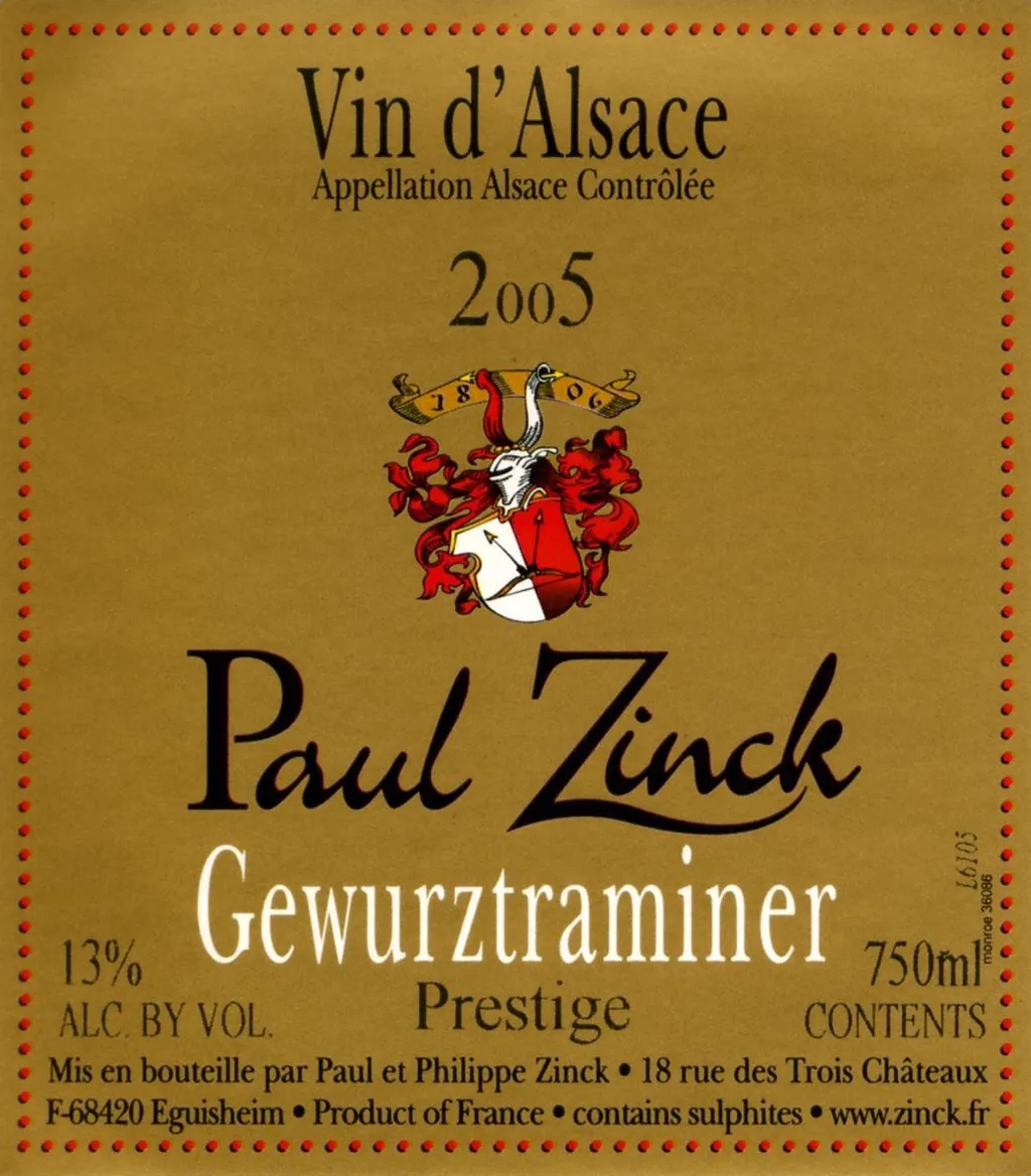Alsace Prestige Gewurztraminer Bottle