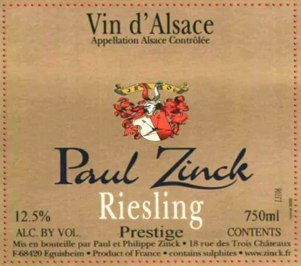 Alsace Prestige Riesling Bottle