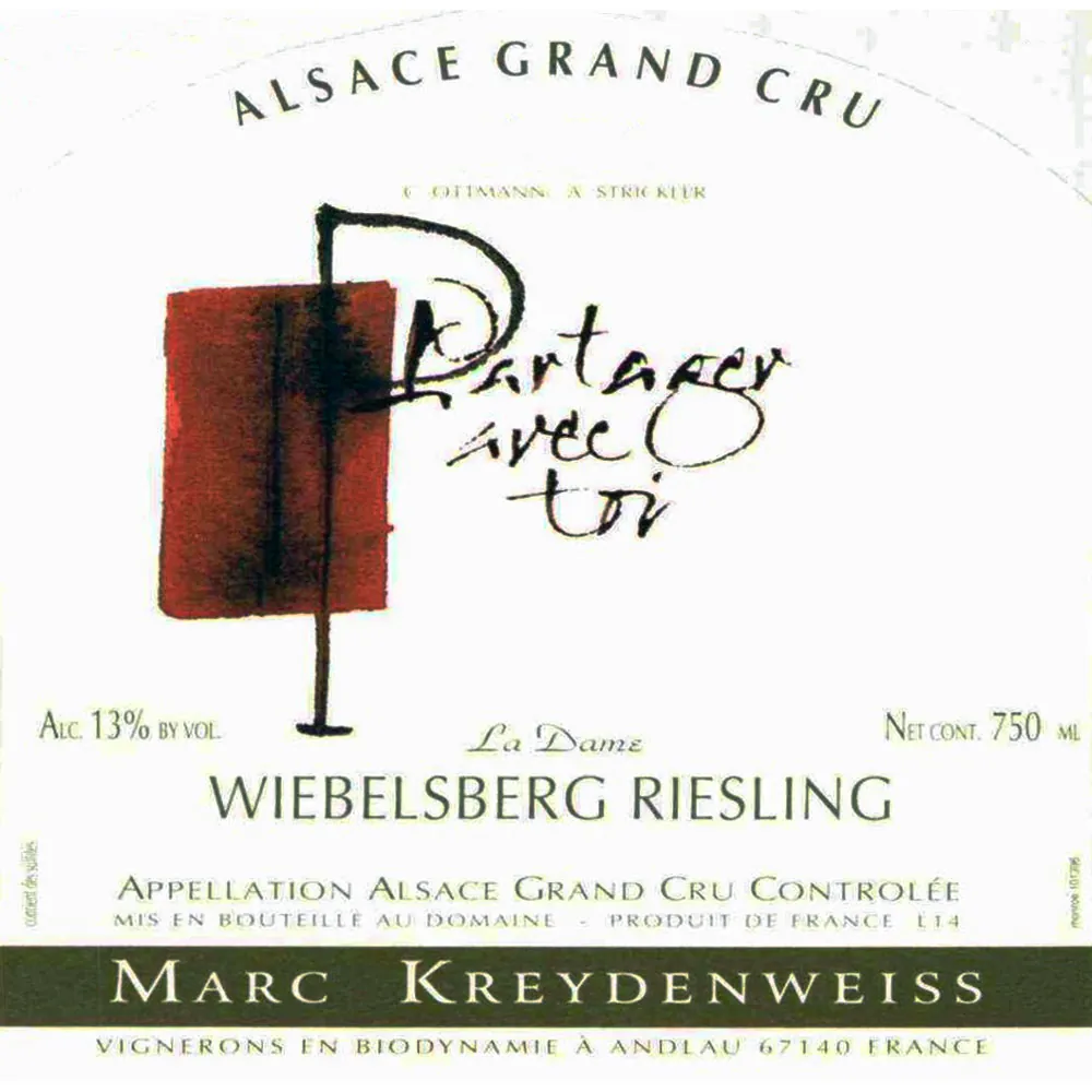Wiebelsberg Riesling La Dame Partager Avec Toi Bottle