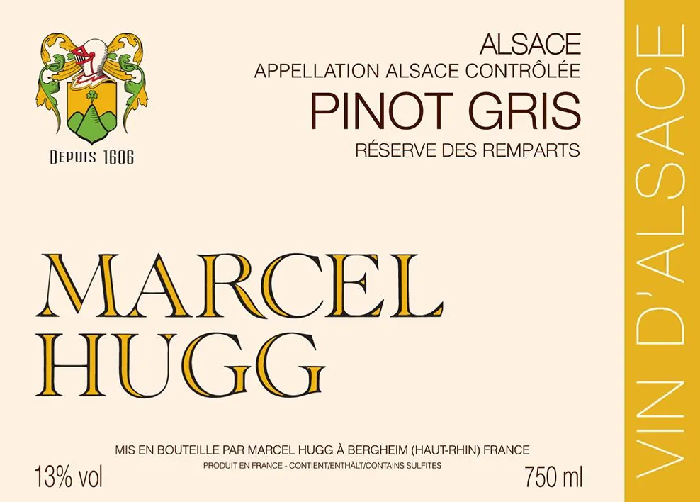 Des Remparts Reserve Pinot Gris Bottle