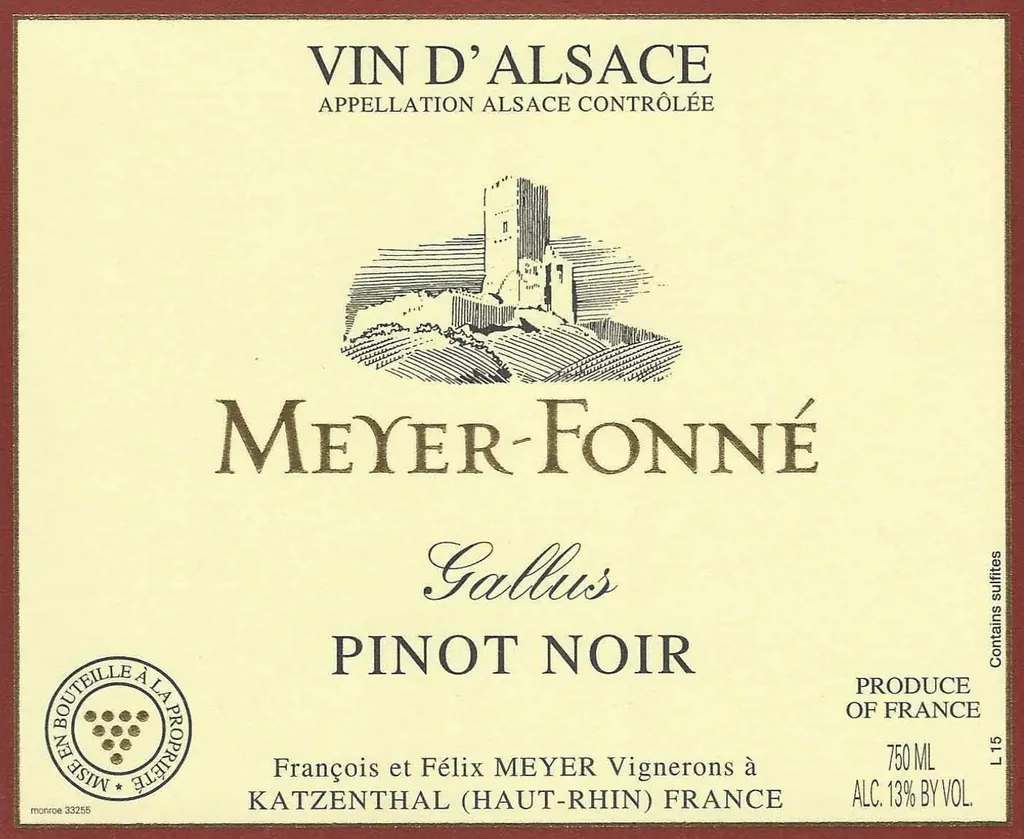 Gallus Pinot Noir Bottle