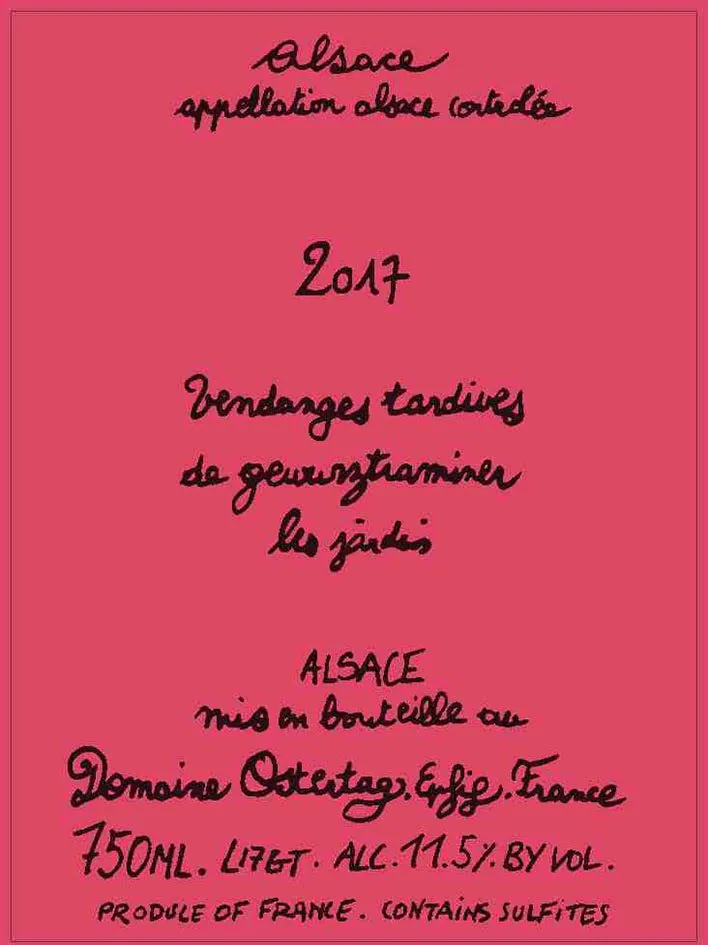 Les Jardins Vendanges Gewurztraminer Bottle