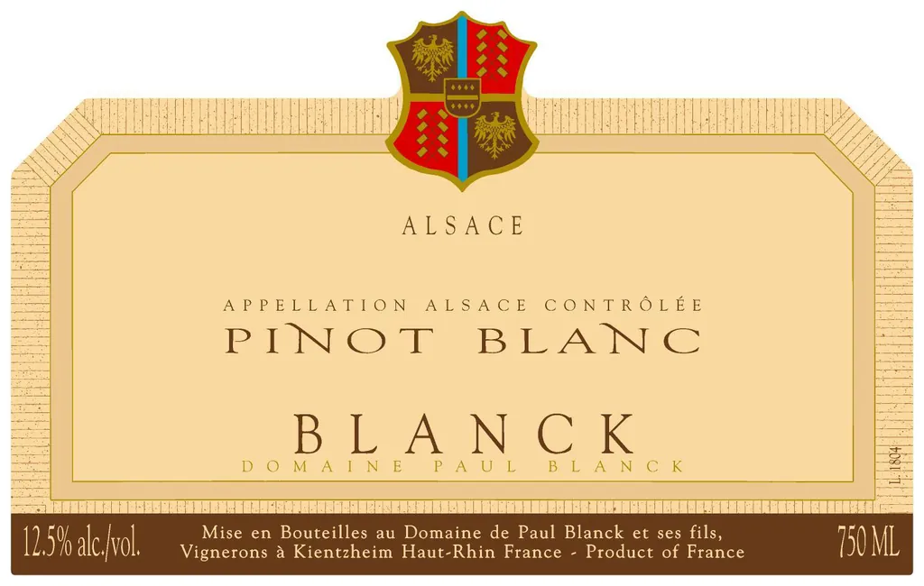 Pinot Blanc d'Alsace Bottle