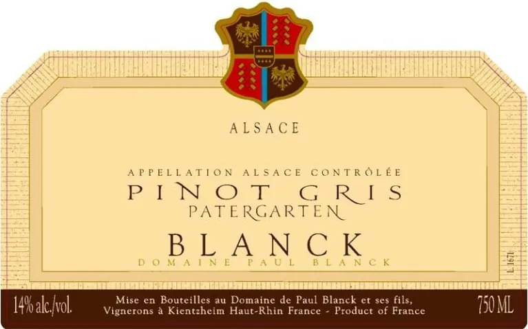 Pinot Gris Patergarten Bottle