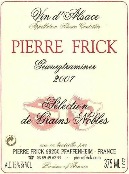 Selection de Grains Nobles Gewurztraminer Bottle