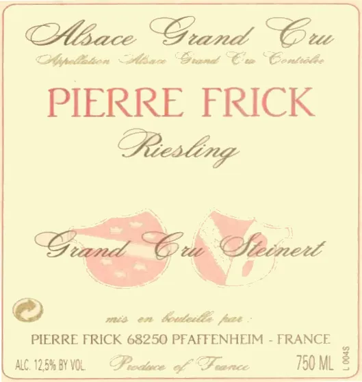 Steinert Alsace Grand Cru Bottle