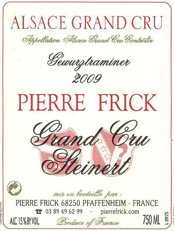 Steinert Alsace Grand Cru Gewurztraminer Bottle