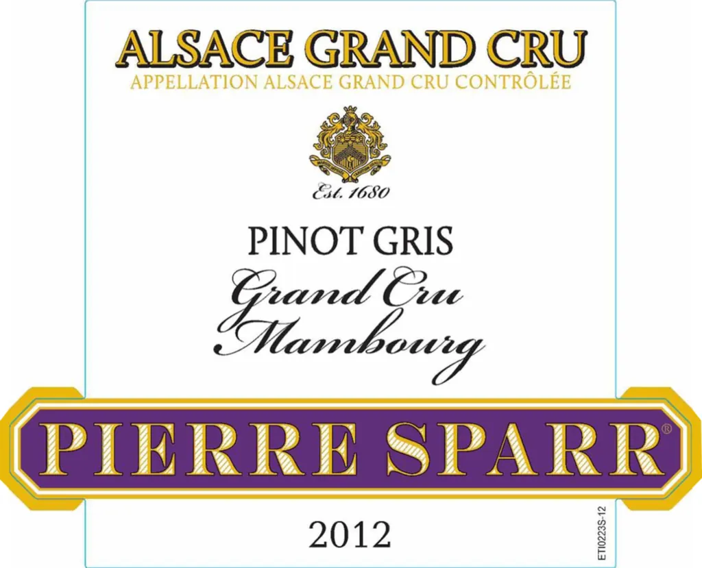 Alsace Mambourg Grand Cru Pinot Gris Bottle