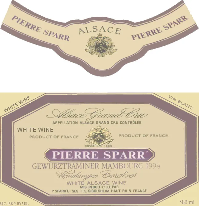 Alsace Vendanges Tardives Gewurztraminer Bottle