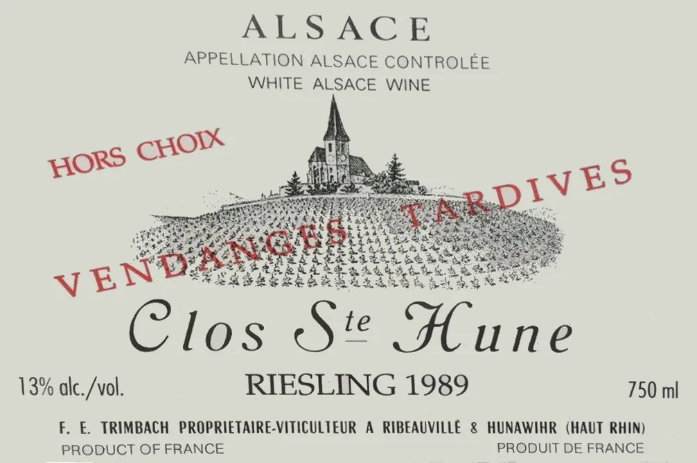 Clos Sainte Hune Hors Choix Vendanges Tardives Riesling Bottle
