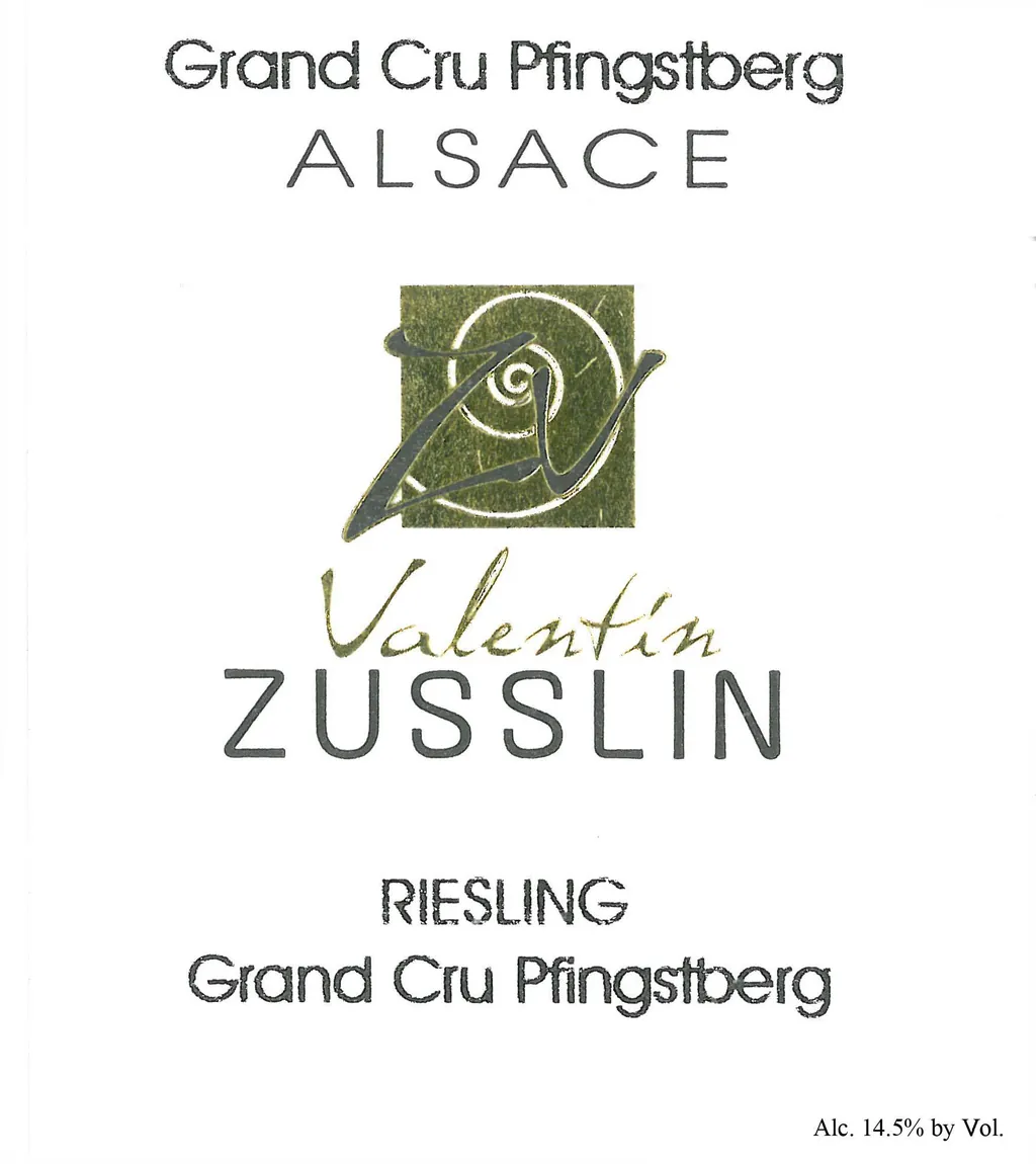 Alsace Pfingstberg Grand Cru Riesling Bottle