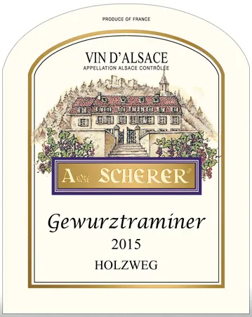 Alsace Holzweg Gewurztraminer Bottle