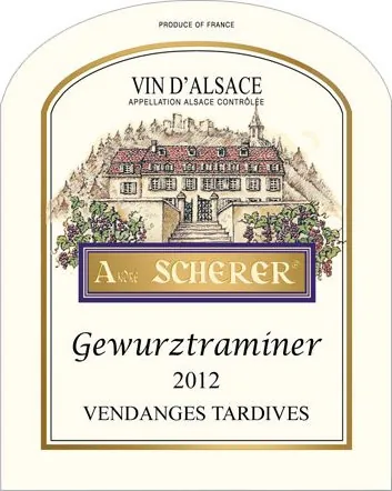 Alsace Vendanges Tardives Gewurztraminer Bottle