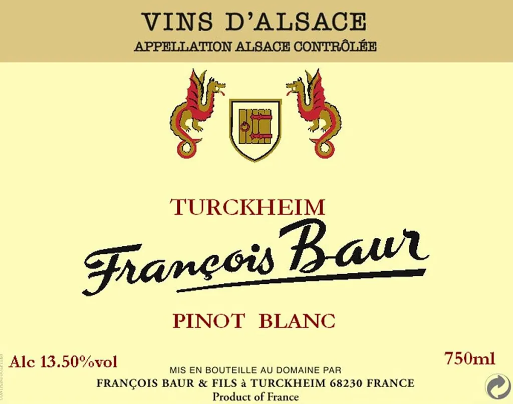 Francois Baur Turckheim Pinot Blanc Bottle