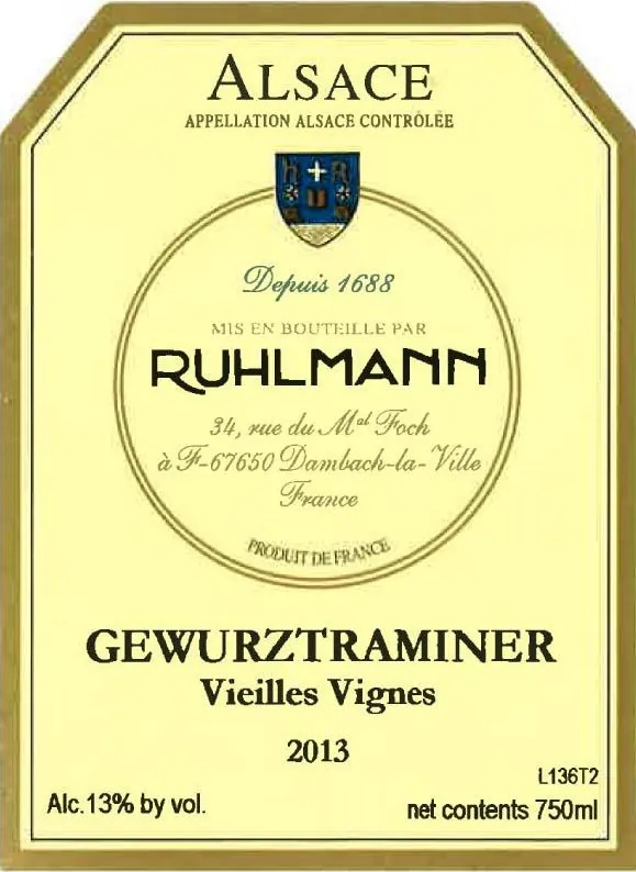 Vieilles Vignes Gewurztraminer Bottle