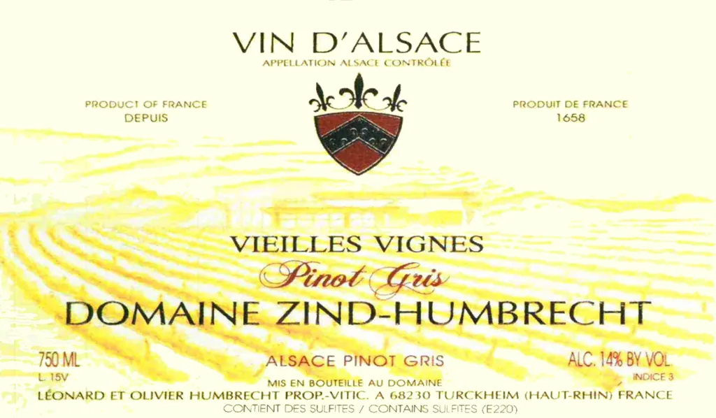 Alsace Vieilles Vignes Pinot Gris Bottle