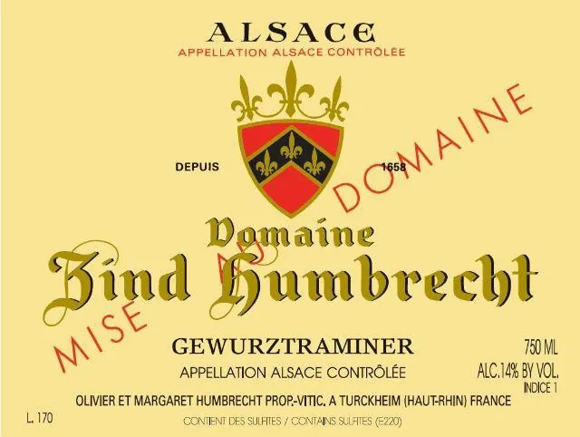 Gewurztraminer Bottle