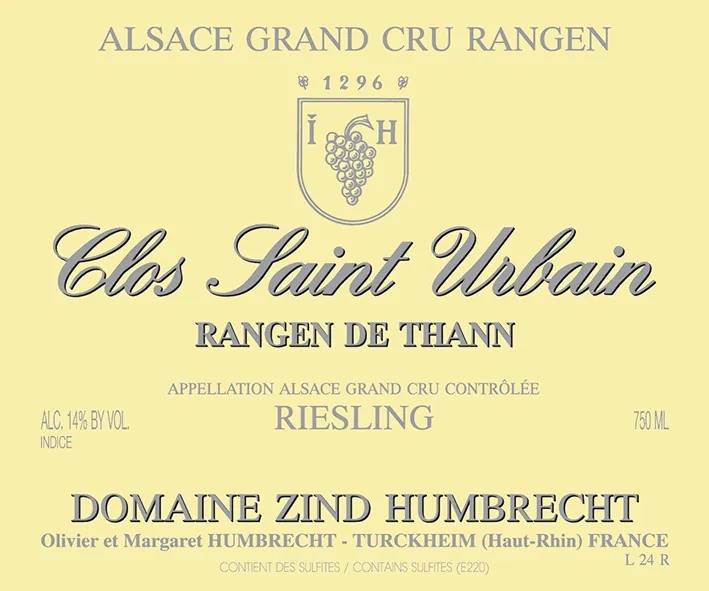Rangen de Thann Clos St. Urbain Grand Cru Riesling Bottle