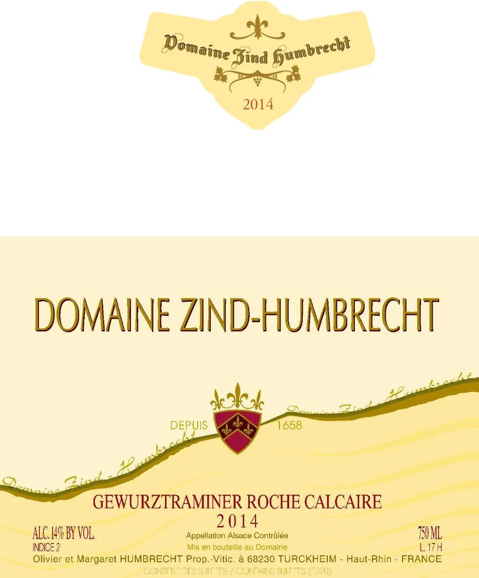 Roche Calcaire Gewurztraminer Bottle