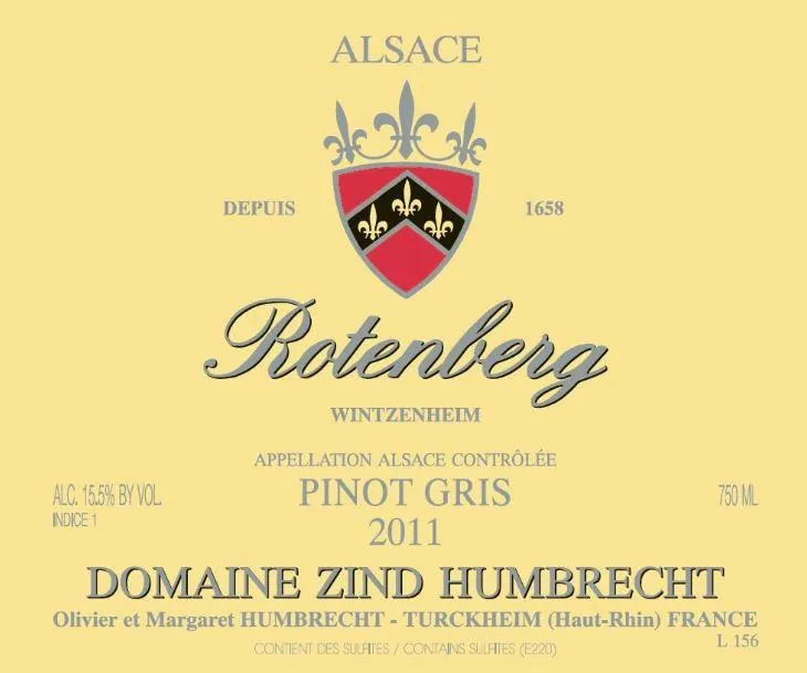 Rotenberg Pinot Gris Bottle