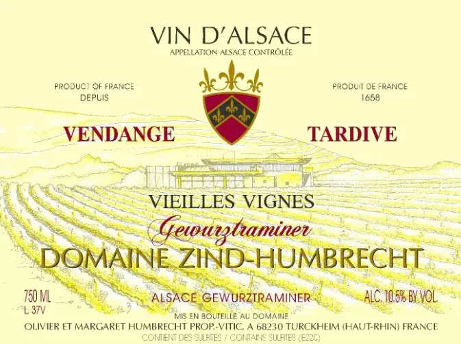 Vendange Tardive Vieilles Vignes Gewurztraminer Bottle