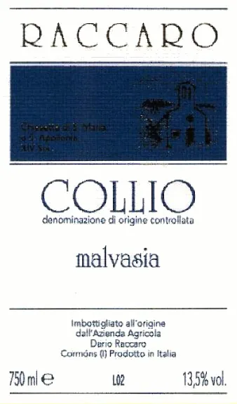 Collio Malvasia Bottle