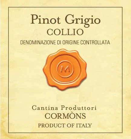 Collio Cormons Pinot Grigio Bottle
