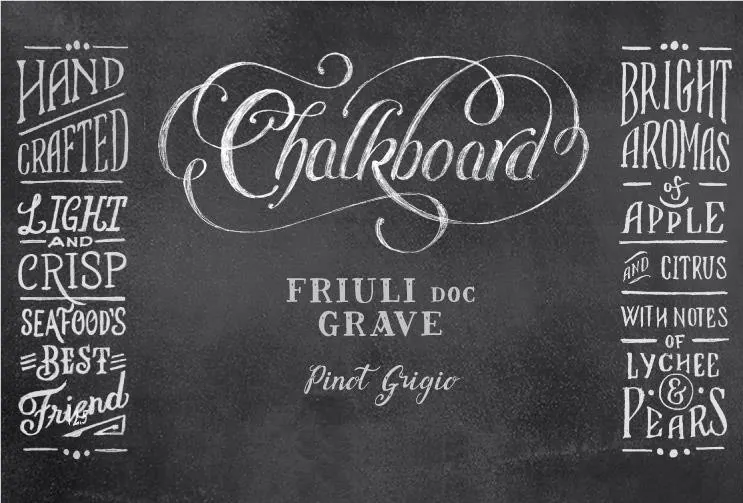 Chalkboard Pinot Grigio Bottle