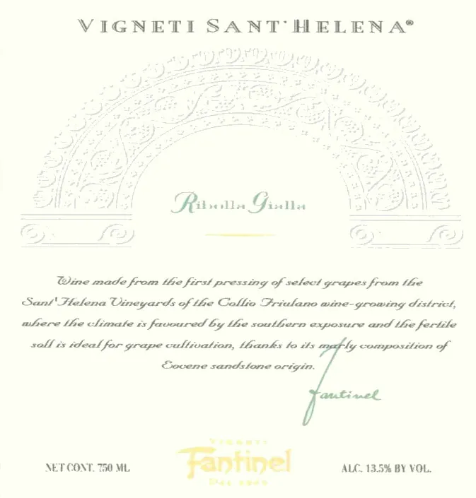 Tenuta Sant'Helena Ribolla Gialla Bottle