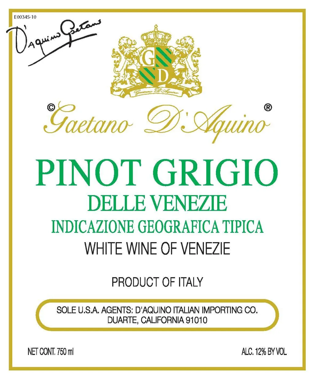 Delle Venezie Pinot Grigio Bottle