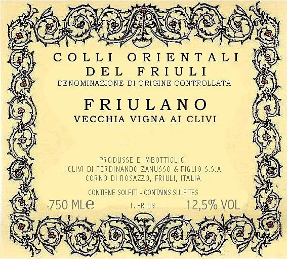 Colli Orientali del Friuli Friulano Vecchia Vigna ai Clivi Bottle