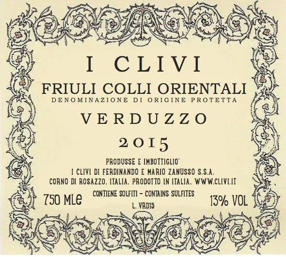 Colli Orientali del Friuli Friulano Verduzzo Bottle