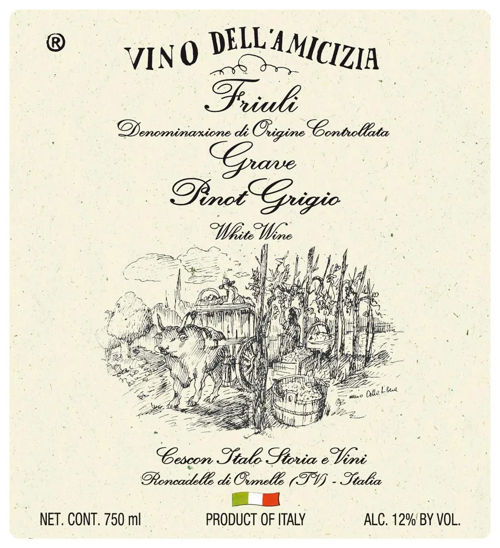 Friuli Grave Vino dell'Amicizia Pinot Grigio Bottle
