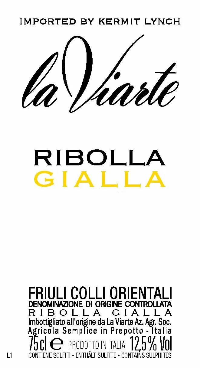 Colli Orientali del Friuli Gialla Ribolla Bottle