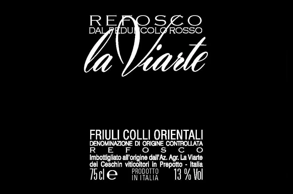 Colli Orientali del Friuli Refosco dal Peduncolo Rosso Bottle