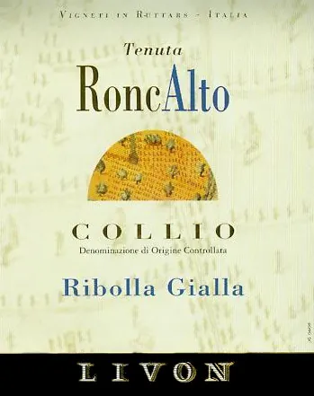 Collio Tenuta RoncAlto Ribolla Gialla Bottle