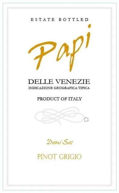 Demi Sec Pinot Grigio Bottle